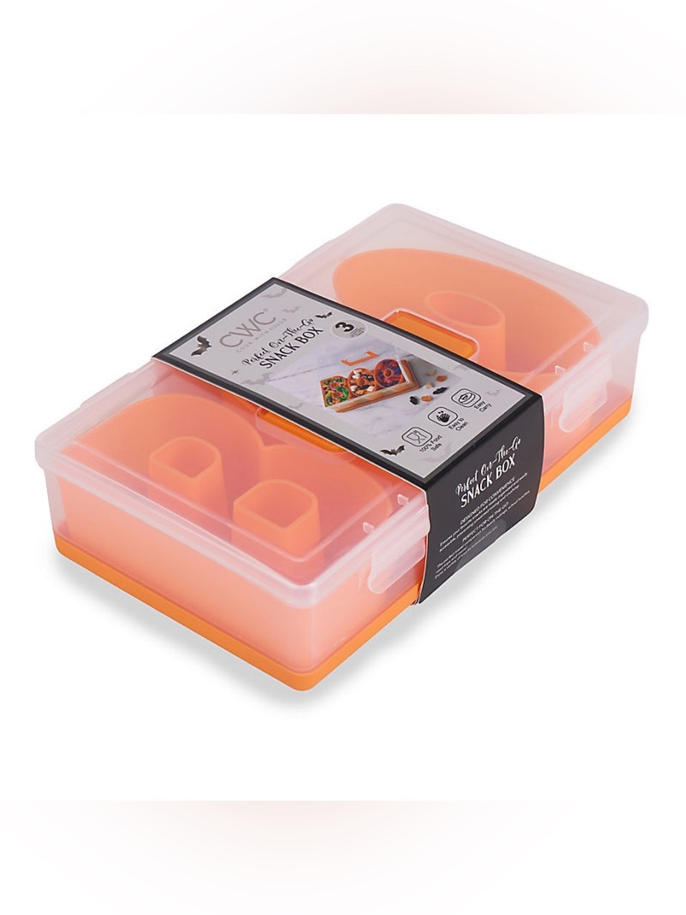 Halloween ‘ Boo ‘ Snack Box - Orange Food Storage Container